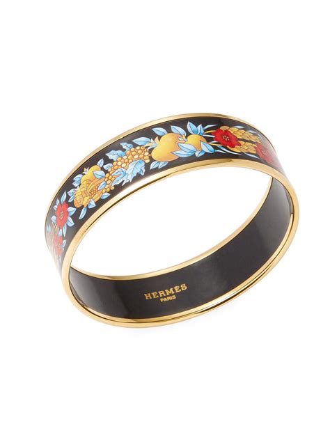 hermes gold enamel bangle|vintage Hermes enamel bangle.